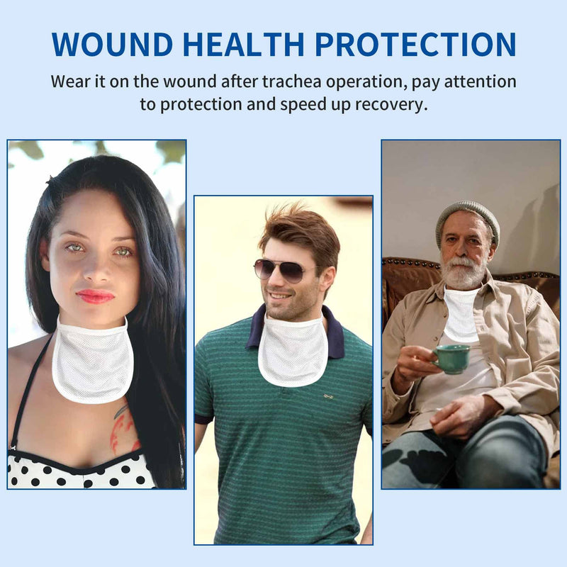 Tracheostomy Shower Cover Neck Stoma Protector Tracheostomy Supplies Breathable Tracheotomy Cover Adjustable Stoma Covers (white) - BeesActive Australia