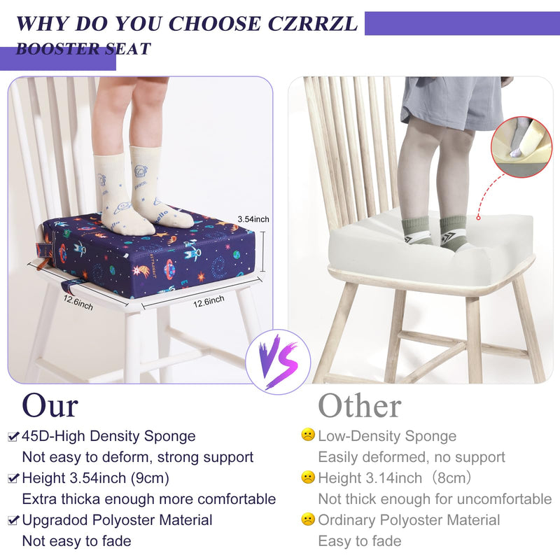 Toddler Booster Seat for Dining Table, Stronger Support Booster Seat for Table Washable 2 Safer Straps Non-Slip Bottom Portable Booster Seat for Kids Child Baby Increasing Cushion for Travel Home Blue-Astronaut - BeesActive Australia