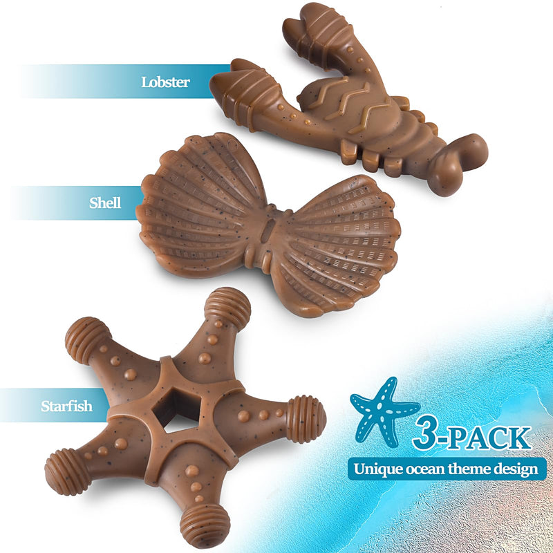 Dog Toys for Aggressive Chewers, Indestructible Dog Toys for Large Dogs, Dog Chew Toys for Large Medium Small Breed, 3 Pack Super Chewer Dog Toys with Tough Nylon, Gift for Dogs 3 PCS - BeesActive Australia
