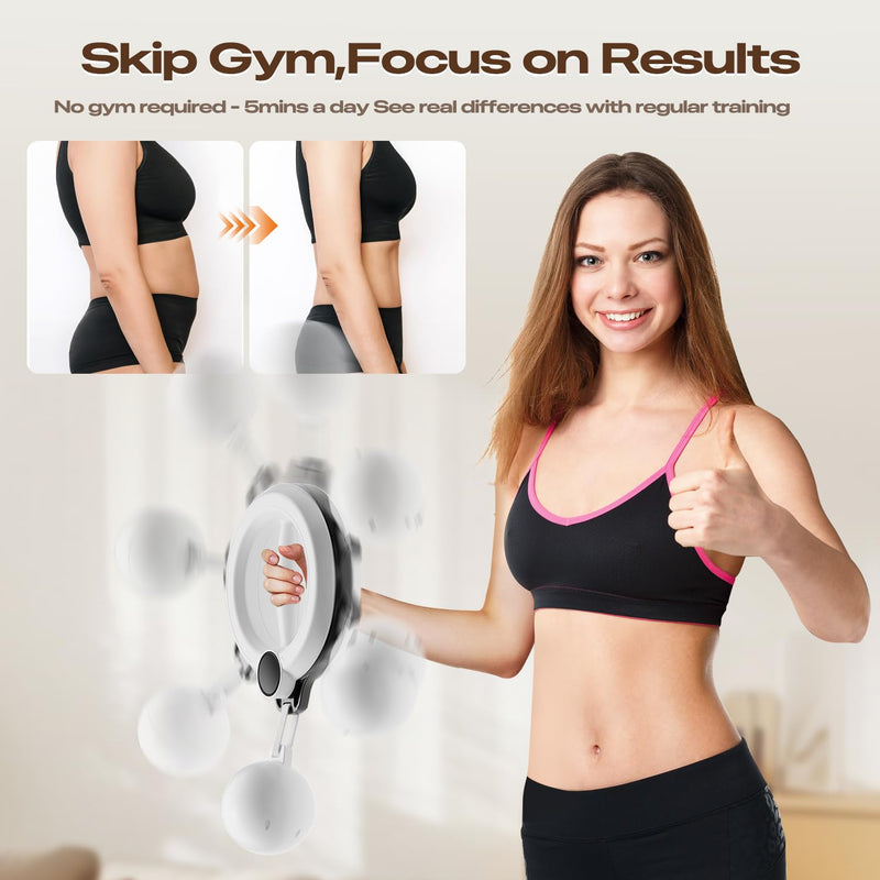 Arm Workout for Women and Men, 360° Hand-Crank Forearm Trainer, Shoulders and Arm Muscle Training Fitness Equipment, Chest Trainer and Forearm and Wrist Hand Exerciser, Home Workout Equipment white