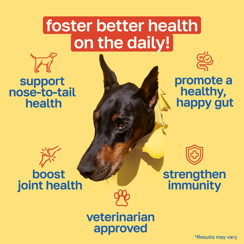 Happy Paws 10-in-1 Dog Multivitamin, Supplements for Dogs for Daily Nutritional & Immune Support, Suitable for All Breeds & Ages with Coconut Oil, Vitamin D3 and Biotin, Vegan Lamb Flavor, (100 Chews) 100 Count
