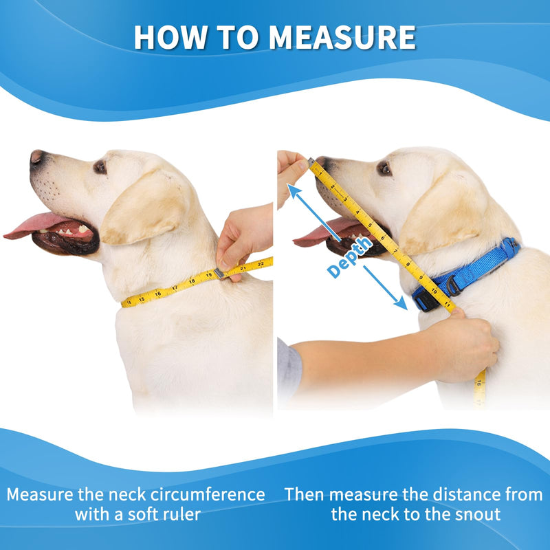 Dog Neck Brace Soft, Protective Collar Leak Protection Dog, Breathable Dog Neck Brace, Adjustable Dog Collar Leak Protection, Lightweight Neck Brace for Dogs, Pet Elizabethan (Size 8, Blue) Size 8 (Neck: 49.5 cm - 55.9 cm) Blue - BeesActive Australia