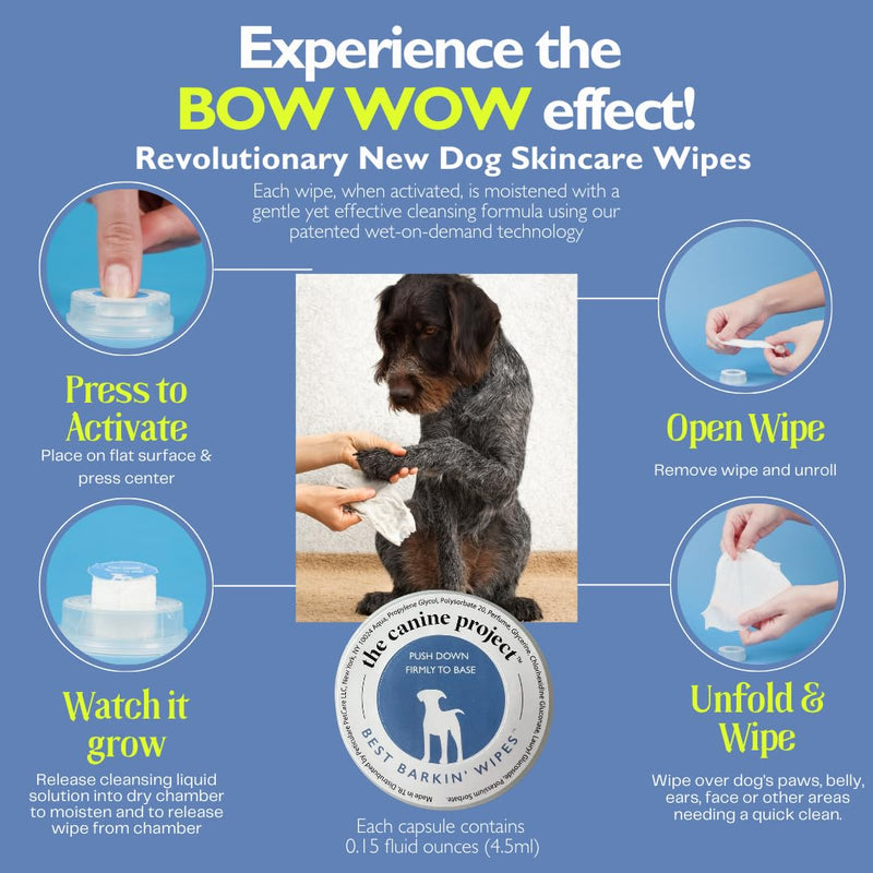 Best BARKIN' Wipes with Free Mesh Bag - Dog Wipes for Paws Ears and Butt - Micellar Aloe Scented Travel Friendly Puppy Wipes (12-Pack) 12-Pack - PawsPlanet Australia