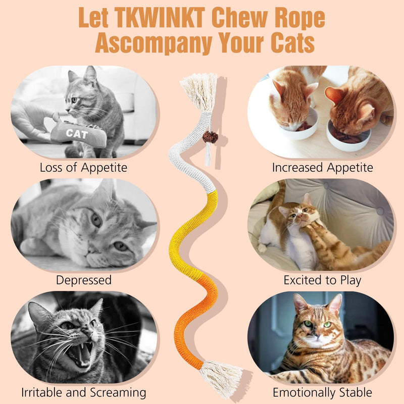 3 PCS Cat Chew Toy, Catnip Toys for Cats, 27.5in Cat Chew Toys for Teeth Cleaning, Kitten Teething Toys for Indoor Cats, Interactive Cat Toy for Indoor Cats - BeesActive Australia