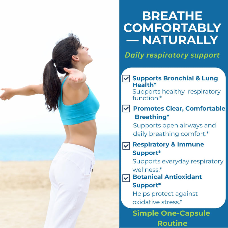 Potent Garden Lung Support – 10-Ingredient Respiratory Wellness Formula with Vitamin C, Quercetin & Herbal Blend – Daily Lung & Immune Support – Vegan Capsules, 60 Count (60-Day Supply)