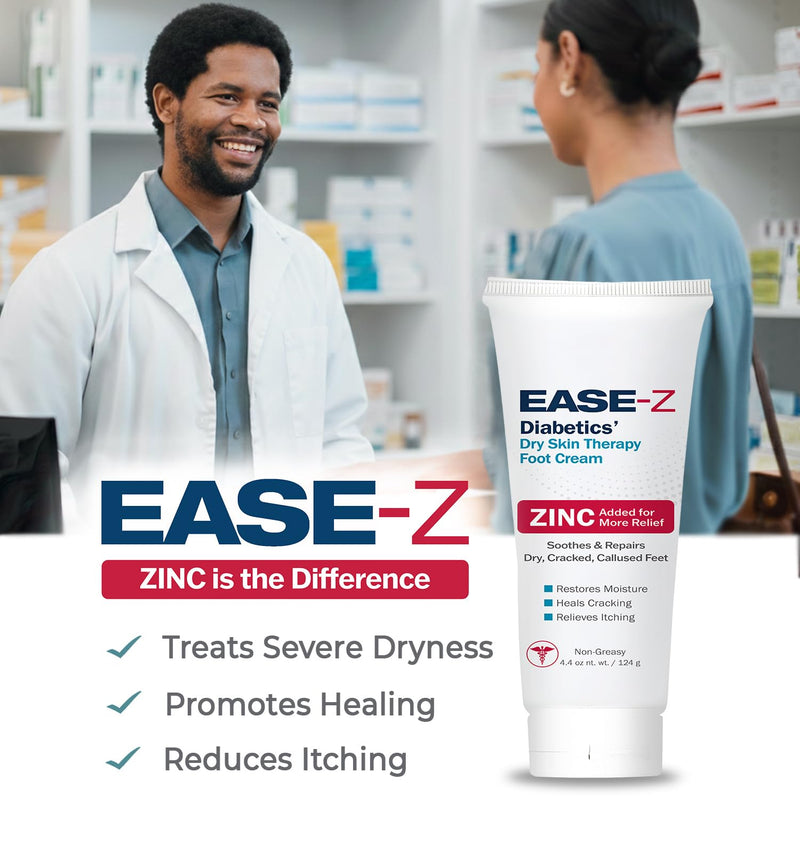 Diabetic Foot Cream. Clinically Proven Ingredients and ZINC Relieve Dry, Cracked, Callused Feet and Hands. Soothes Pain and Burning. Shea Butter moisturizes. Fast-Acting, Long-Lasting. 4.4 oz. - BeesActive Australia