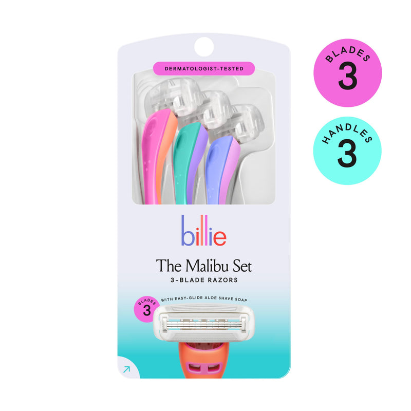Billie Disposable Razors for Women - The Malibu Set 1 Count (Pack of 3)