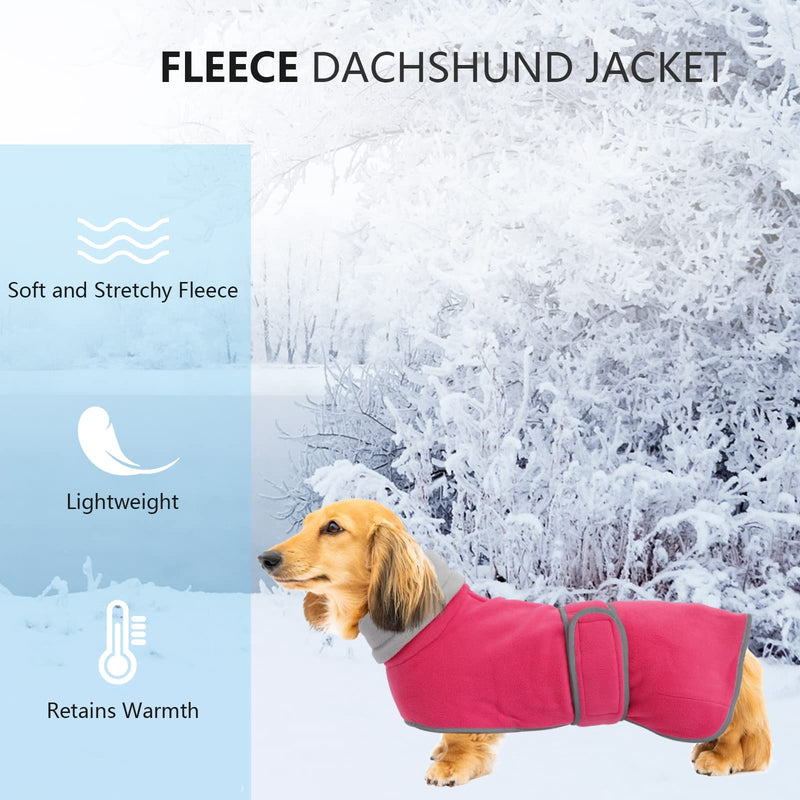 Geyecete Dachshund Sweaters for Dogs Dog Jacket,Dachshund Coat Perfect Dog Winter Coat with Padded Fleece Lining and high Collar,Dog Snowsuit with Adjustable Bands Sizes-Pink-S Small Pink - BeesActive Australia