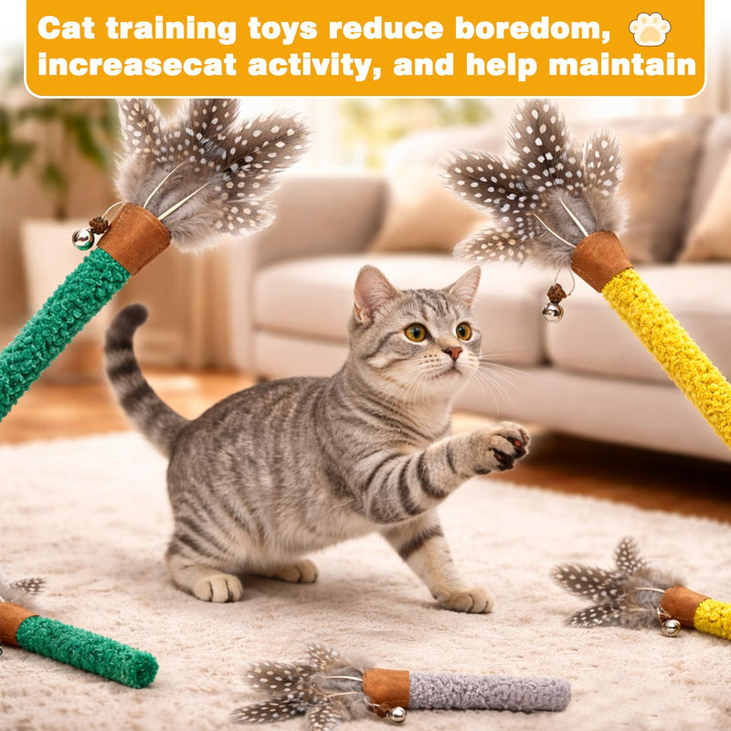 Feather Kitten Silvervine Sticks, 6 Pack Natural Cat Chew Toy with Rope for Teeth Cleaning, Dental Care, Appetite Stimulation and Stress Relief