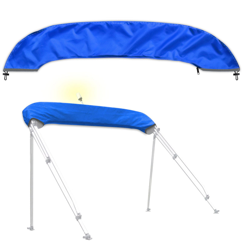 Kintaki Bimini top Boot Cover, Suitable for 3-4 Bows Bimini Tops, Design with Light Hole Bimini Top Cover, 600D Waterproof Bimini Storage Boot blue L 68-88IN
