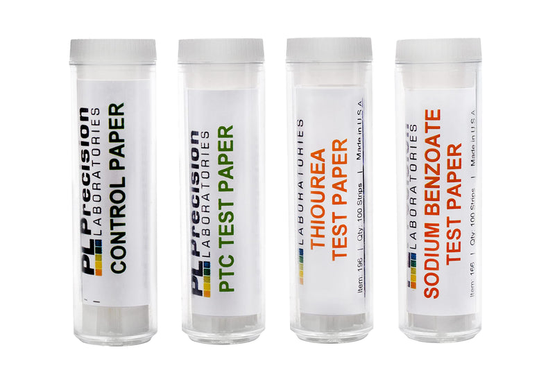 EISCO Super Taster Test Kit - PTC Paper Strips with Biodegradable Box & Instructions - Lab Quality - Classroom Pack - PTC Paper, Sodium Benzoate, Thiourea, and Control (No Chemical), 100 Strips Each - BeesActive Australia