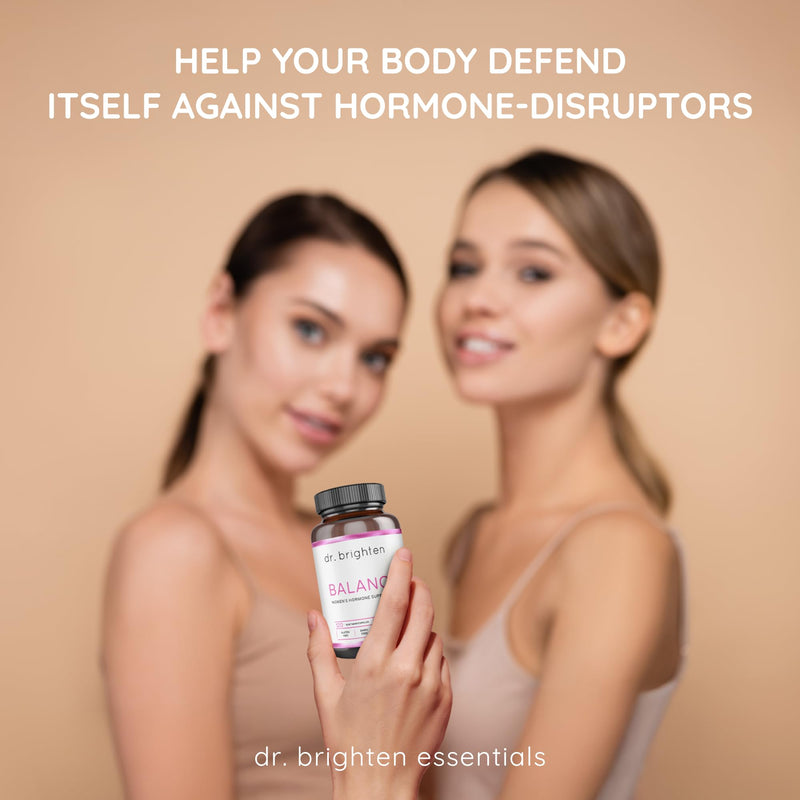 Dr. Brighten Balance - Hormone Balance for Women with Chasteberry and DIM - Targets Hormonal Acne, Period Issues, & PMS - Vegan, Non-GMO 120 Count (Pack of 1)