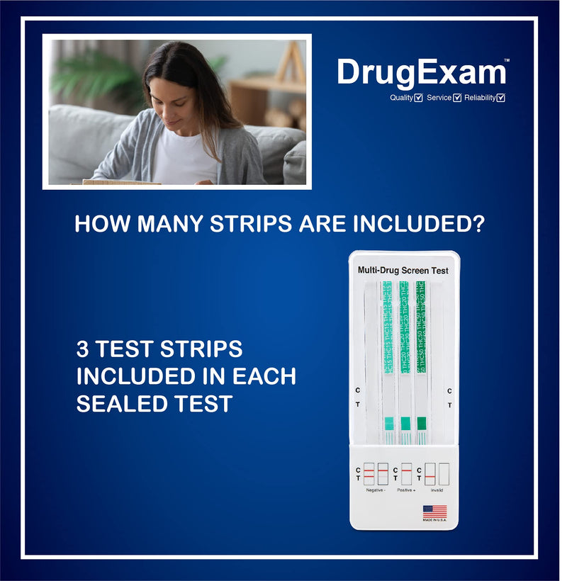 10 Pack - DrugExam Multi Drug Screen Test, Testing fot Marijuana. Easy to use. Detailed Instructions Included. THC Test. Urine Test. 10 Count (Pack of 1)