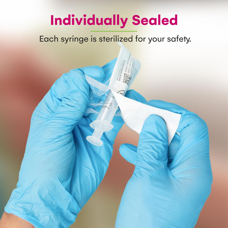 Care Touch CTSLS5e with Luer Slip Tip - 100 Sterile Syringes by Care Touch ‚Äì No Needle, Great for Dispensing Oral Medicine and Home Care 5mL - 100 Count