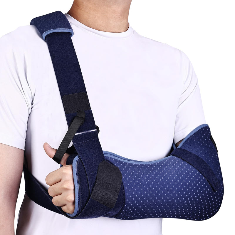 Arm Sling for Shoulder Injury with Waist Strap - Immobilizer Brace Support for Sleeping, Rotator Cuff Surgery (Comfort Version, Left, Medium,28.5-41inch) M Left Arm