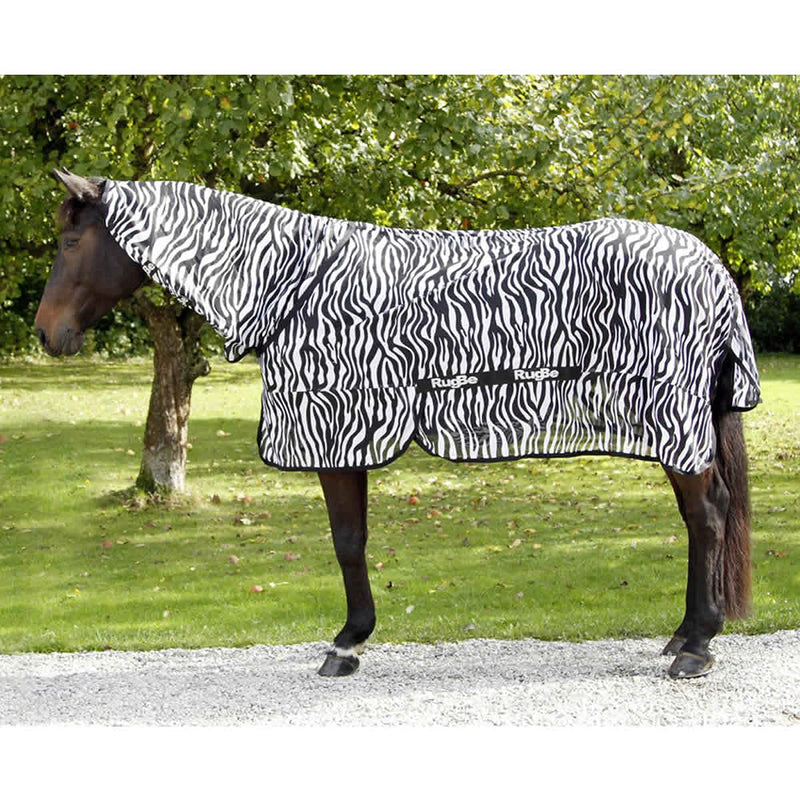 Kerbl 326123 fly rug zebra including neck part zebra look 135 - BeesActive Australia
