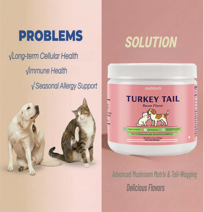 Organic Turkey Tail Mushroom for Dogs & Cats – 833mg – 10 Mushroom Blend – Immune Support & Skin Defense – Lipoma Support for Dogs – Buddy Guard for Dogs Lumps and Bumps – 120 Scoops