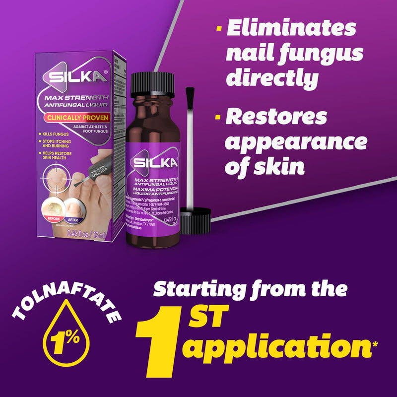 Silka Max Strength Antifungal Liquid & Cream Set - Powerful Relief for Toenail Fungus, Athlete's Foot, and Ringworm, Itch and Burn Relief - BeesActive Australia