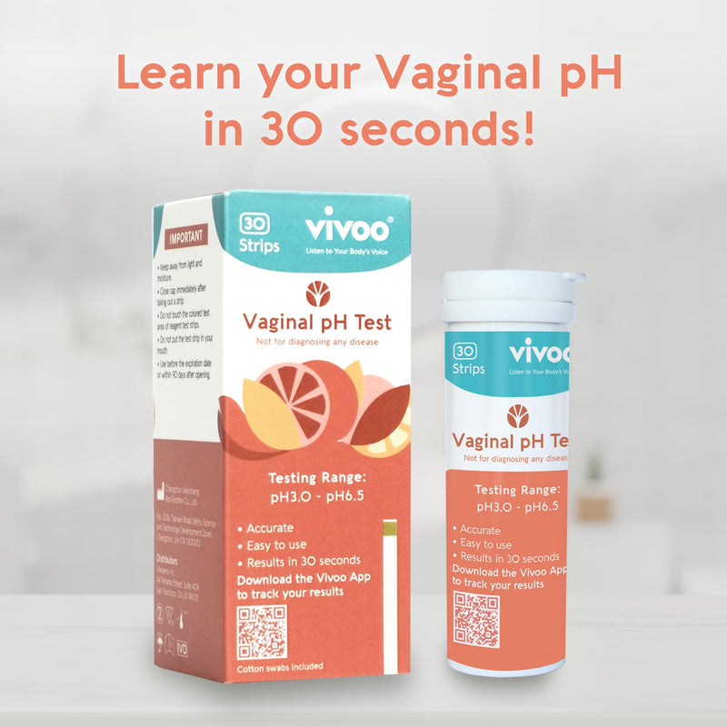 VIVOO Vaginal pH Test Strips - 30 Second Results, Simple & Effective Vaginal pH Test Strips for Feminine Hygiene Monitoring, Detect Any Imbalances and Take Proactive Measures, 30 Strips - BeesActive Australia