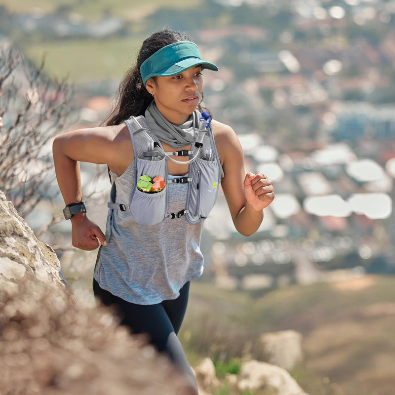 N NEVO RHINO Running Hydration Vest for Women 1.5L Water Bladder Backpack 5L Small -Lightweight Breathable Hydration Vest for Hiking Trail Running Cycling Marathon for Women Grey - BeesActive Australia