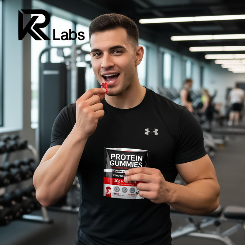 Whey Isolate Protein Gummies, 10g Protein, Watermelon Lime, 120 Ct | 10g Protein per Serving, 300g Total per Bag, 100% Whey Isolate, Gluten-free, Non-GMO, Vitamins Added, For Men & Women