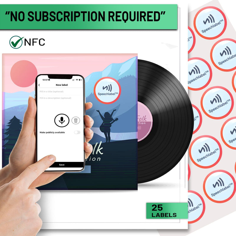 NFC Touch Stickers 25pcs - Accessible Voice Labels for Visually Impaired, Tap to Record and Hear Audio Notes - Low Vision Aids Braille Stickers, for Elderly and Blind
