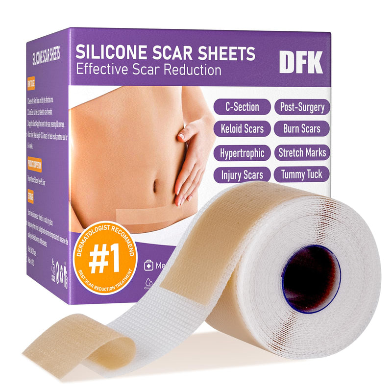 Silicone Scar Sheets, Silicone Scar Tape, Reusable Professional Scar Silicone Strips, Soft Silicone Scar Sheets for Surgical Scars,Keloid,Acne Scars,Burn Scar,C-Section (5M) 5M - BeesActive Australia