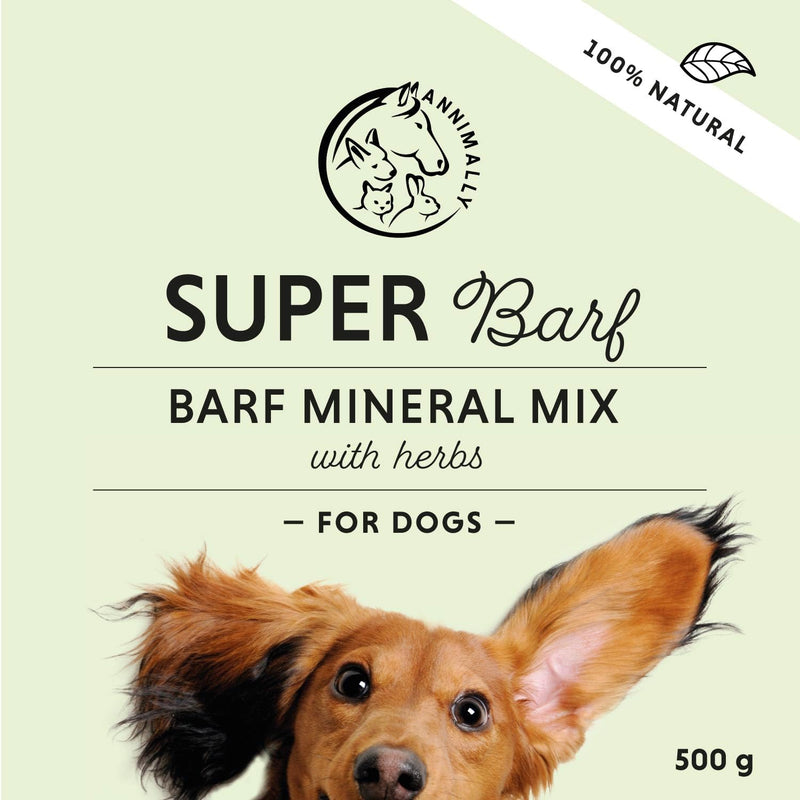 Annimally Super BARF Powder for Dogs 500 g - Pet Supplements with Vitamins, Minerals, Trace Elements & Amino Acids, Daily Nutritional Support for All Ages, Made in Germany
