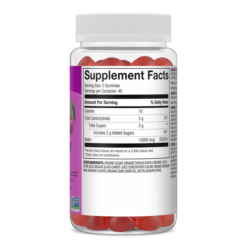 Amazon Basics Biotin 10,000mcg Gummy, 90 Count