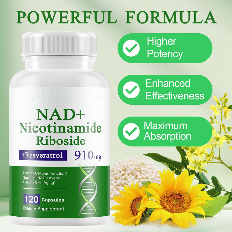 A r b c r n 240 Capsules Supplement,Nicotinamide Riboside Resveratrol 910mg for Men and Women, NR Supplement for Energy Anti-Aging Focus 240 Count (Pack of 1)