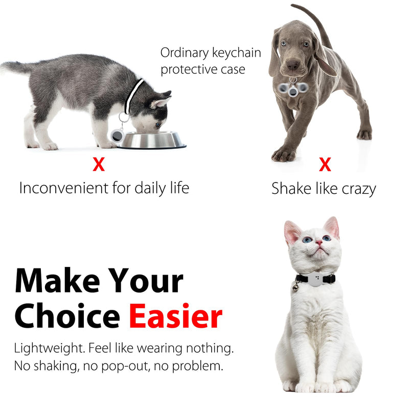 Silicone Cat Collar Holder for Tile Sticker 2024, 2 Pack Protective Cover for Tile Tracker Pet Dog Cat (Navy/Gray) Navy & Gray - BeesActive Australia