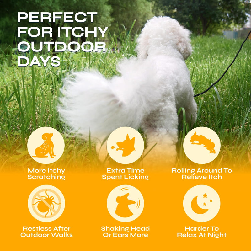 Flea and Tick Prevention for Dogs - with Neem 9,750 mg per Pack - No Chemicals - Flea and Tick Control Oral Pills for All Dogs and Puppies - Chewable Skin and Coat Supplement - 130 Soft Duck Treats Flea Support Chews - 130 count