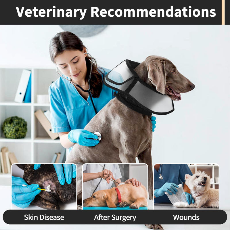 Kuoser Neck Brace Dog Soft, Leak Protection Protective Collar Dog, Comfy Cone Dog, Adjustable Neck Brace for Dogs After Surgery, Breathable Pet Elizabethan Neck Brace Cat, Black, M (Neck: 28-36cm; Depth: 20cm) - BeesActive Australia