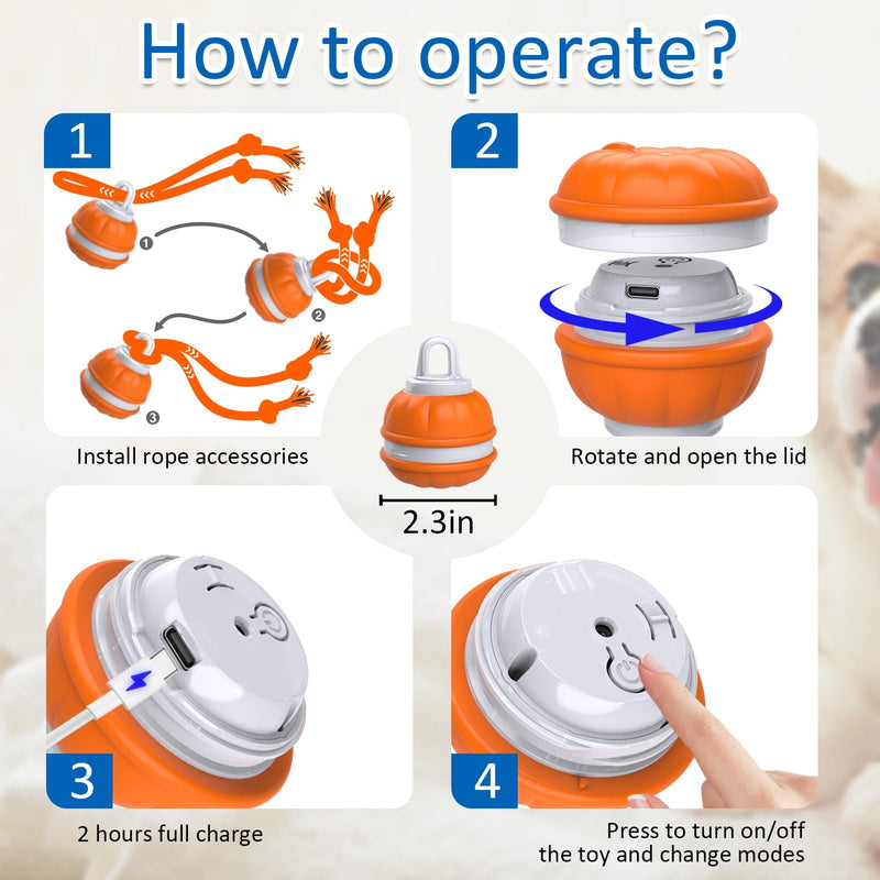 Interactive Dog Toys, Motion Activated Dog Ball, Automatic Rolling Ball Toys for Puppy/Small Dogs - BeesActive Australia