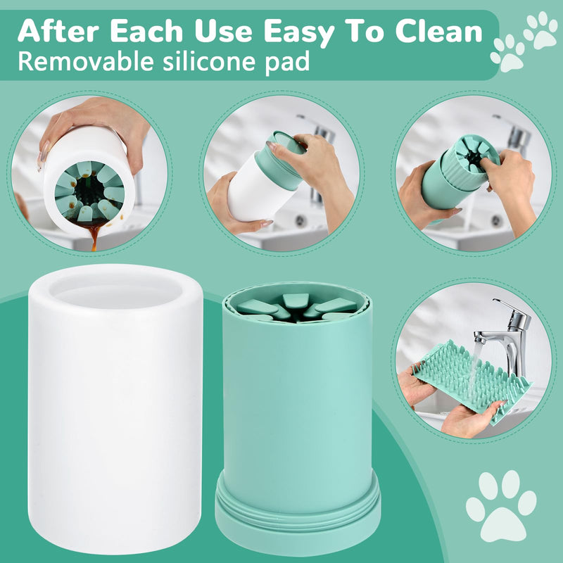 Paw Cleaner for Dogs, Removable Dog Paw Cleaner, Portable Dog Paw Cleaner, Portable Dog Paw Care with Soft Silicone Bristles Works for All Dog Sizes (Green) Green - BeesActive Australia