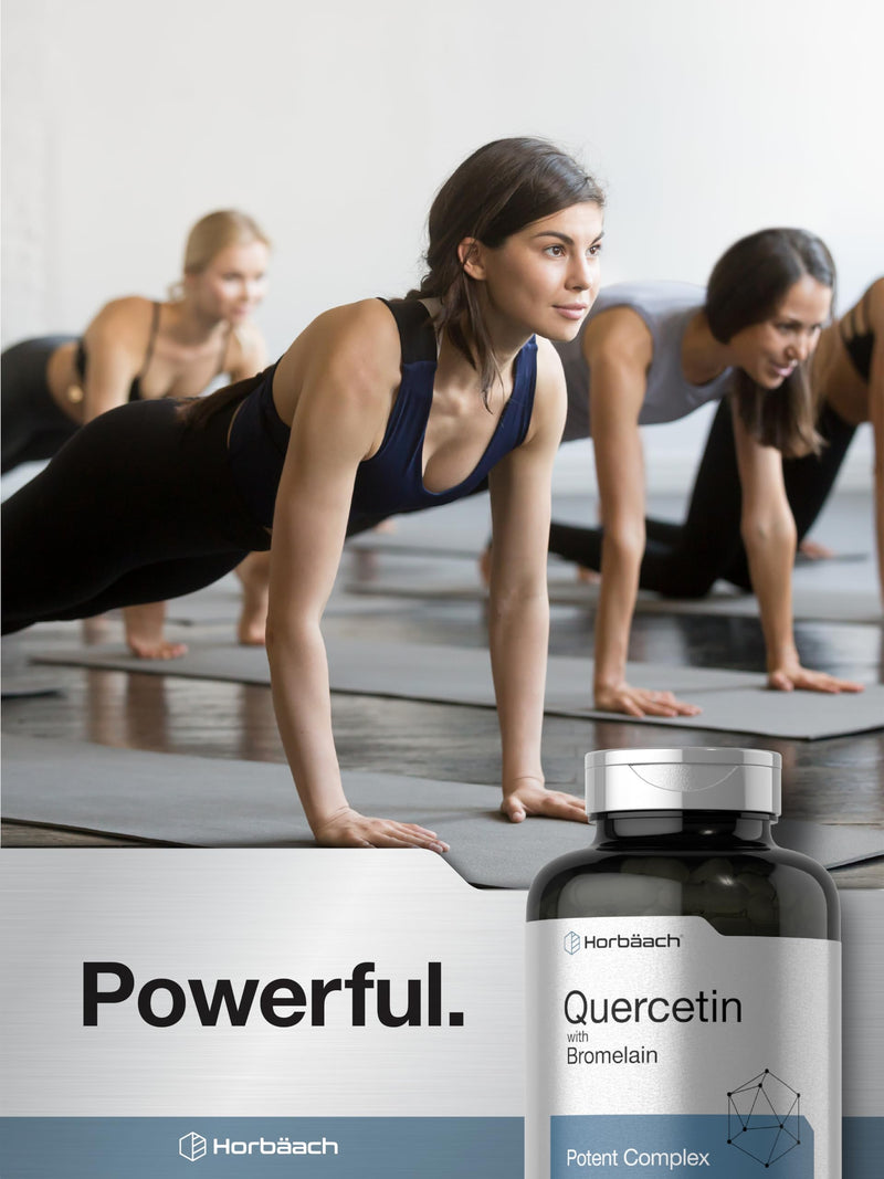 Horbäach Quercetin with Bromelain Supplement | 240 Capsules | Non-GMO and Gluten Free