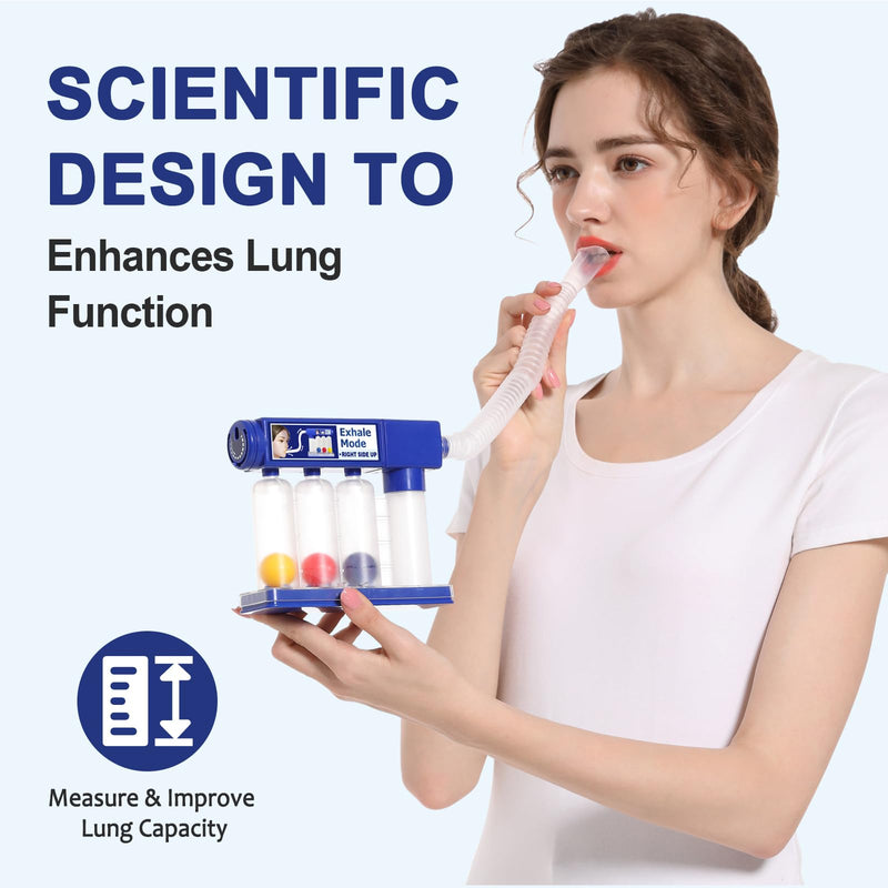 Home Use Breathing Exercise Device for Lungs, Lung Exerciser Device with Adjustable Volume Measurement (300cc/sec - 1600cc/sec) - Inhalation and Exhalation Modes - BeesActive Australia