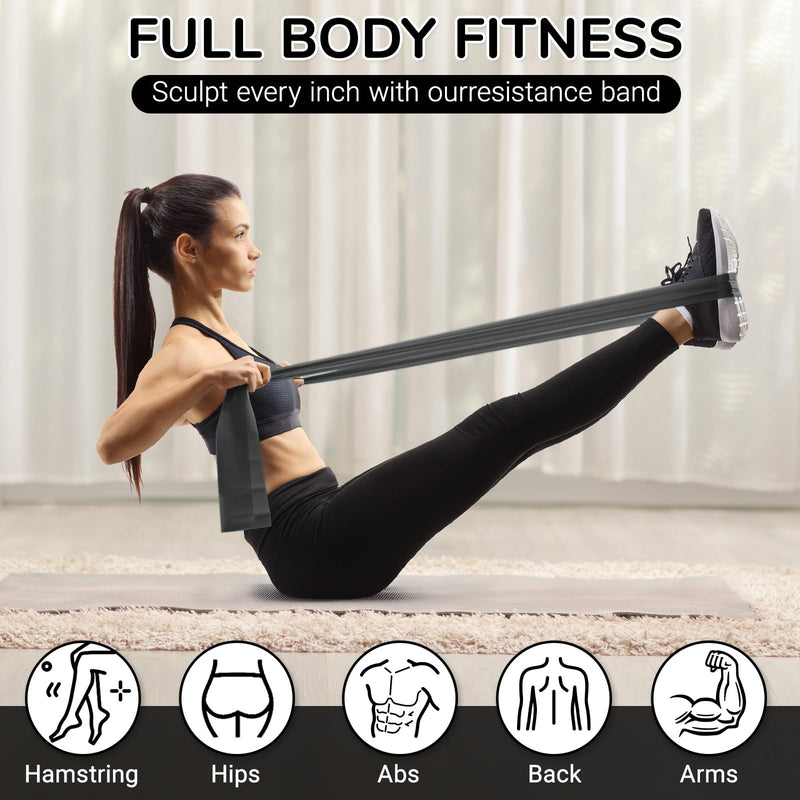 TOPZGLEEY Pilates Ring Set – 14" Anti-Deformation Magic Circle with Padded Handles, Mini Ball, 5 Resistance Bands, Guide, Pilates Equipment for Home Workout BLACK