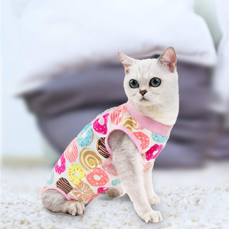 Cat Professional Surgical Recovery Suit,E-Collar Alternative for Cats Dogs,After Surgery Wear, Pajama Suit,Home Indoor Pets Clothing Doughnut XL X-Large - BeesActive Australia