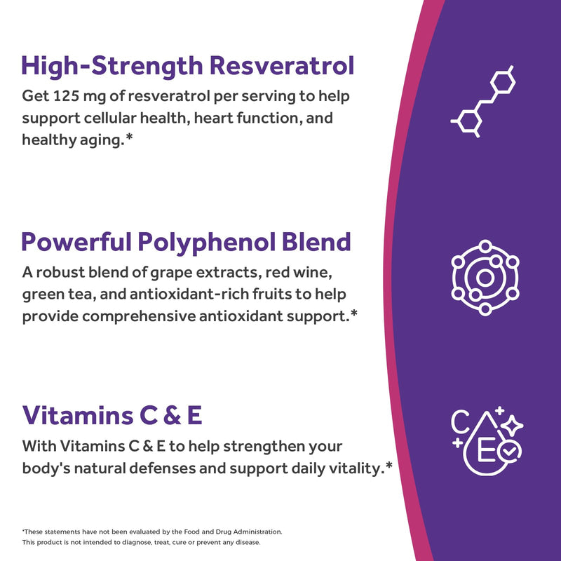 Doctor's Recipes 26-In-1 Resveratrol Complex 1179mg, Trans-resveratrol from Japanese Knotweed, 20+ Polyphenol Extracts, Vitamins C & E, Antioxidant Support, Heart Health & Immune Function, 60 Capsules