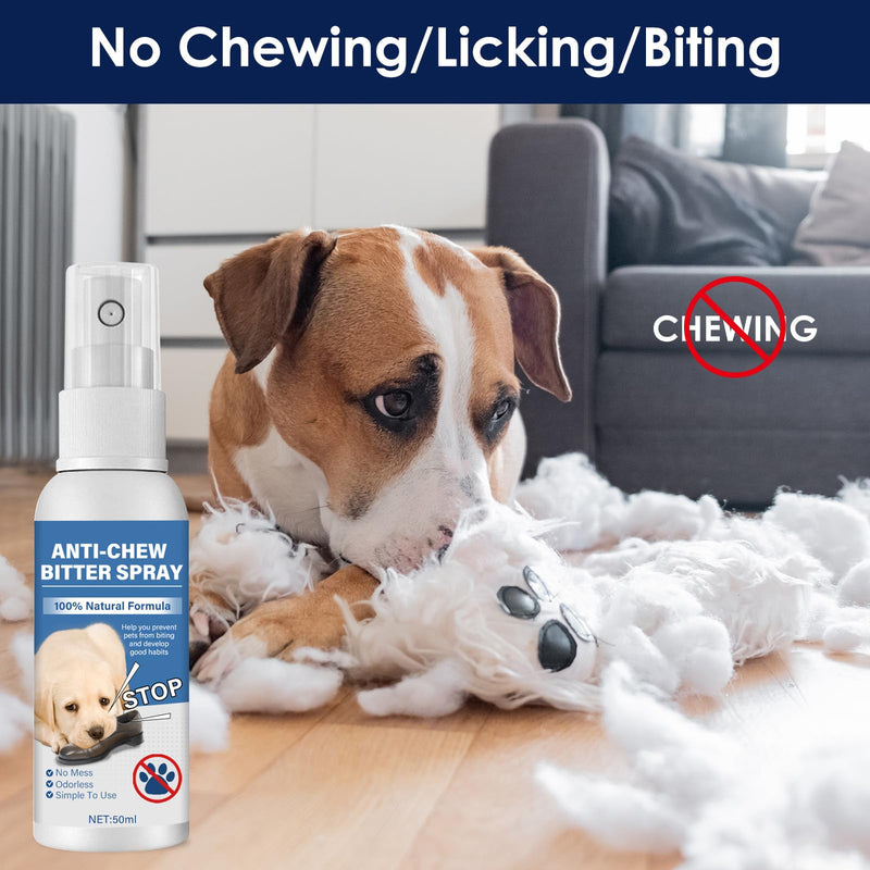 Bitter Apple Spray for Dogs -No Chew Spray for Dogs & Cats, pet Corrector to Stop Dogs from Chewing Furniture and Carpet,Indoor&Outdoor Use (50ml) 1.76 Fl Oz (Pack of 1)