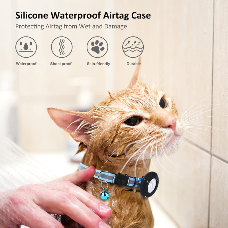 2022 Airtag Cat Collar Holder, Small Air tag Cat Collar Holder Compatible with Apple Airtag GPS Tracker, 2Pack Waterproof Case Cover for Cat Dog Pet Collar Within 3/8 inch (2 Transflower) 2 Transflower - BeesActive Australia