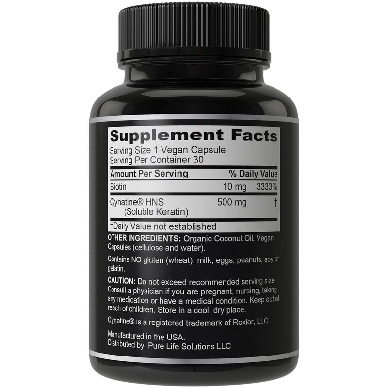 Clinically Studied Keratin Cynatine HNS + Biotin 10000mcg for Hair Growth | Clinically Proven and Studied for Thicker, Healthier Hair. For Women and Men, Enhanced for Max Results