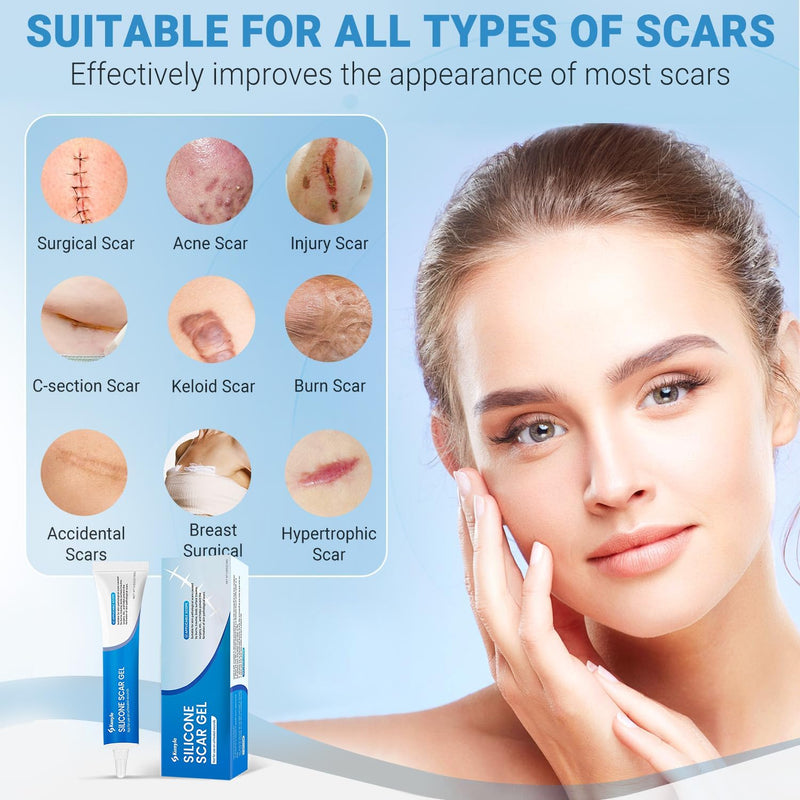 Silicone Scar Gel, Scar Cream, Advanced Scar Stick for Surgical Scars, Stretch Marks, Keloid Bump Removal, Old and New Scars 0.63oz (18g) 0.63 Ounce
