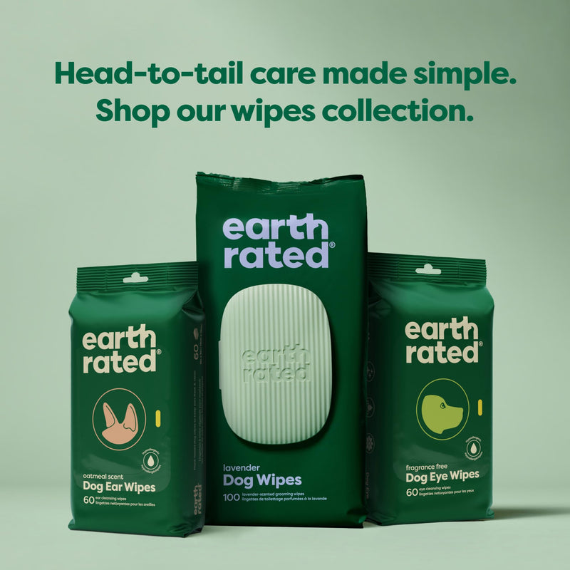 Earth Rated Ear Wipes & Grooming Wipes Bundle - Includes 70 Fragrance-Free Pet Ear Wipes and 100 Unscented Grooming Wipes. - PawsPlanet Australia