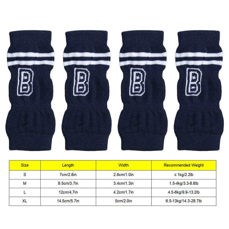 ZJchao 4Pcs Pet Dog Elbow Protectors,Dog Legs Socks Knitted Leg Warmer Wraps Pet Elbow Protective Sleeve,Joint Dirty Letter Pattern Pet Elbow Protective Sleeve,for Small Medium Pets Prevent Injury (L) L