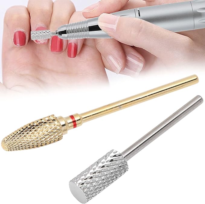 Manicure Drill Bit, 2 Pieces 2.35mm Nail Lathe Stainless Steel Foot Nail Drill Bit, Shank Diameter Nail Drill Bit, Grinding Head for Manicure Nail Art Electric Nail Drill - BeesActive Australia