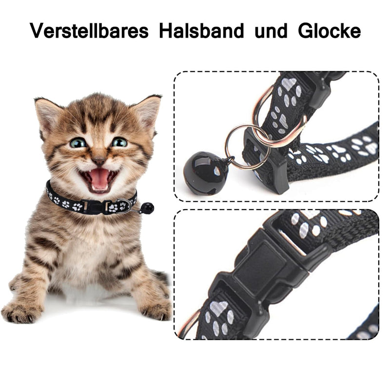 Cat harness with leash set, adjustable cat harness, escape-proof with reflective harness, breathable cat harness and collar set for dogs and cats on walks (S) S - BeesActive Australia