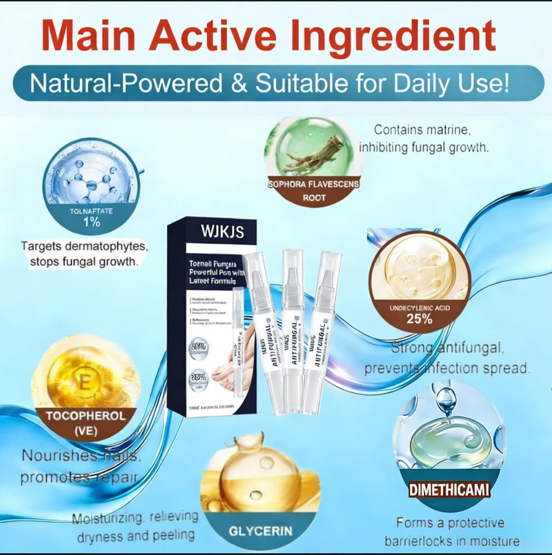 Toenail Fungi Treatment Extra Strength - Fungi Nail Pen，Quickly Fix Toenail and Fingernail Fungus Problems The Ideal Choice for Athletes and Nail Health 4ml/0.14FLOZ 3Pcs