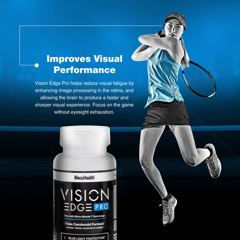 Eye Supplement for Athletes; Formula with Lutein, Zeaxanthin, and Meso-Zeaxanthin, Eye Supplements Omega 3, Essential Carotenoids for Eyes - (90 Softgels, 3 Month Supply) Vision Edge Pro 90ct - BeesActive Australia